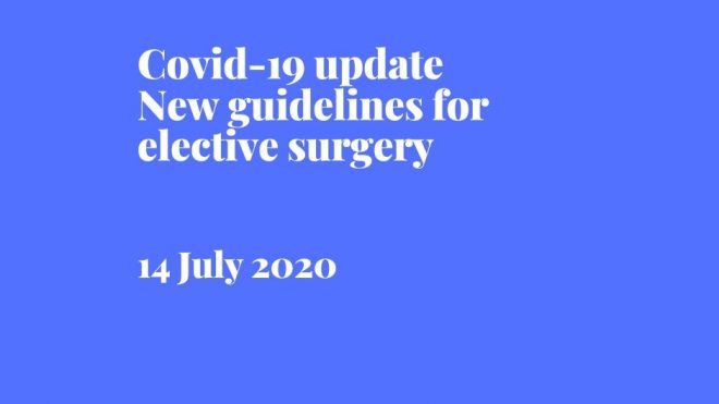 Covid-19 update on elective surgery