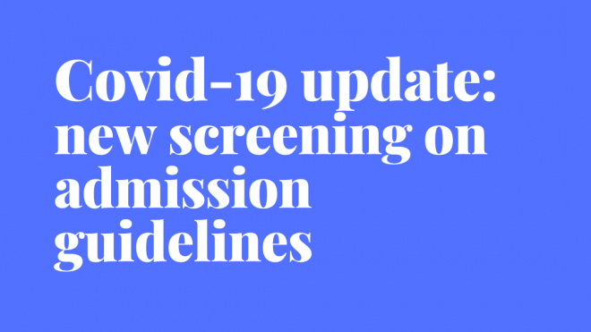 Screening on admission